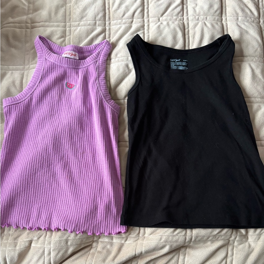 Cat & Jack Purple and Black Kids Tank Tops